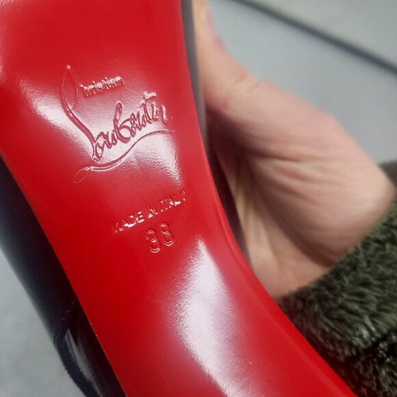 Christian Louboutin Black Strappy Condora Leather Heel Shoe - Picture 4 of 11